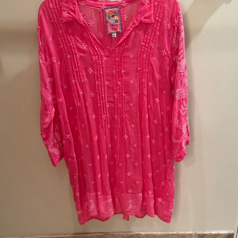 Johnny Was Fuchsia Embroidered Tunic or Dress